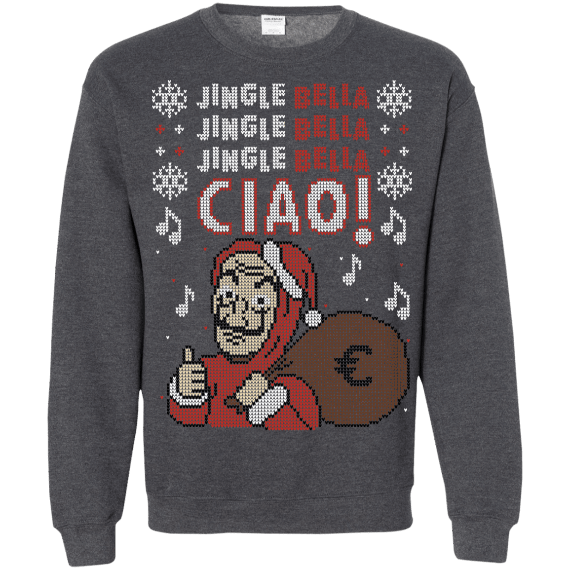 Sweatshirts Dark Heather / S Jingle Bella Ciao Crewneck Sweatshirt