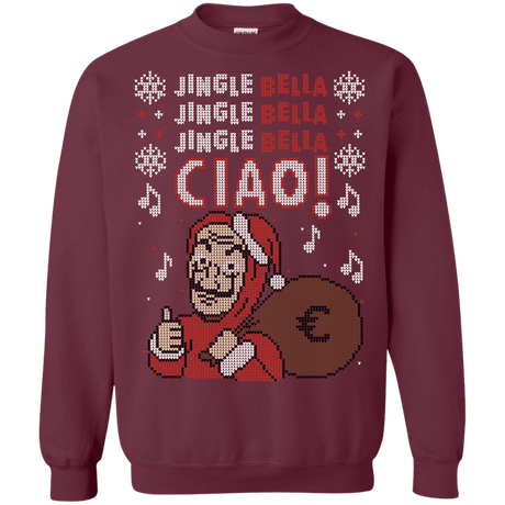 Sweatshirts Maroon / S Jingle Bella Ciao Crewneck Sweatshirt