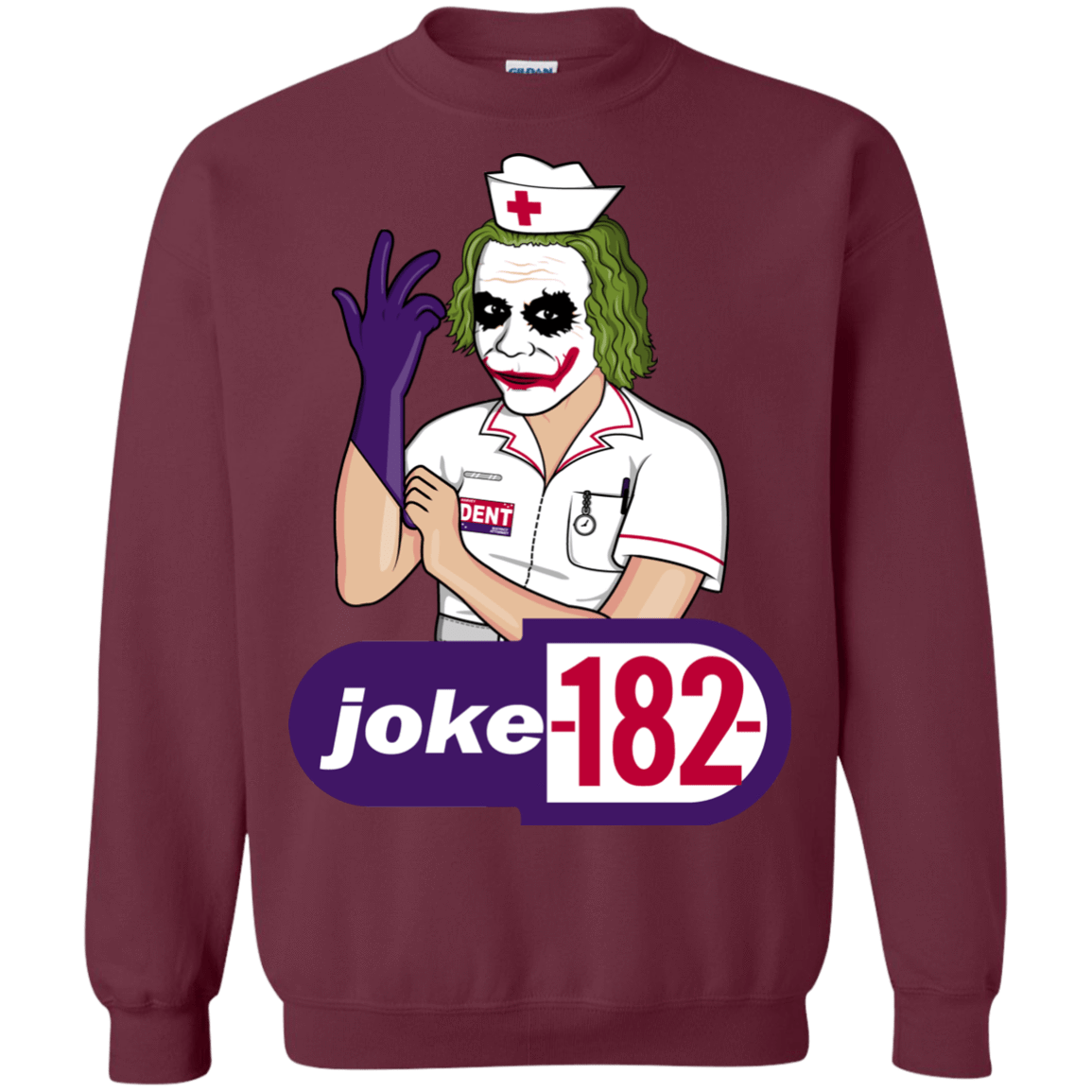 Sweatshirts Maroon / Small Joke182 Crewneck Sweatshirt