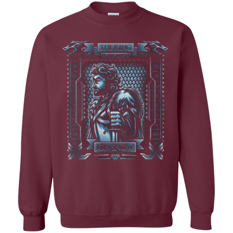 Sweatshirts Maroon / Small Jon Snow King in the North Crewneck Sweatshirt