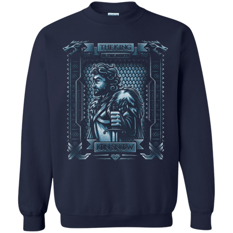Sweatshirts Navy / Small Jon Snow King in the North Crewneck Sweatshirt