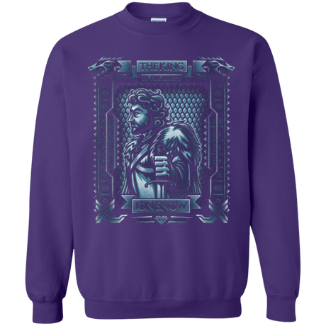 Sweatshirts Purple / Small Jon Snow King in the North Crewneck Sweatshirt