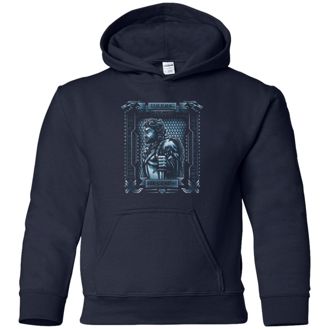 Sweatshirts Navy / YS Jon Snow King in the North Youth Hoodie
