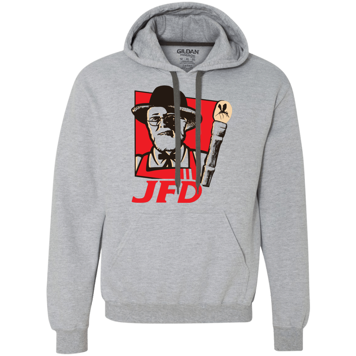Sweatshirts Sport Grey / S Jurassic Fried Dinosaur Premium Fleece Hoodie