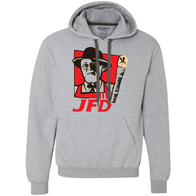 Sweatshirts Sport Grey / S Jurassic Fried Dinosaur Premium Fleece Hoodie