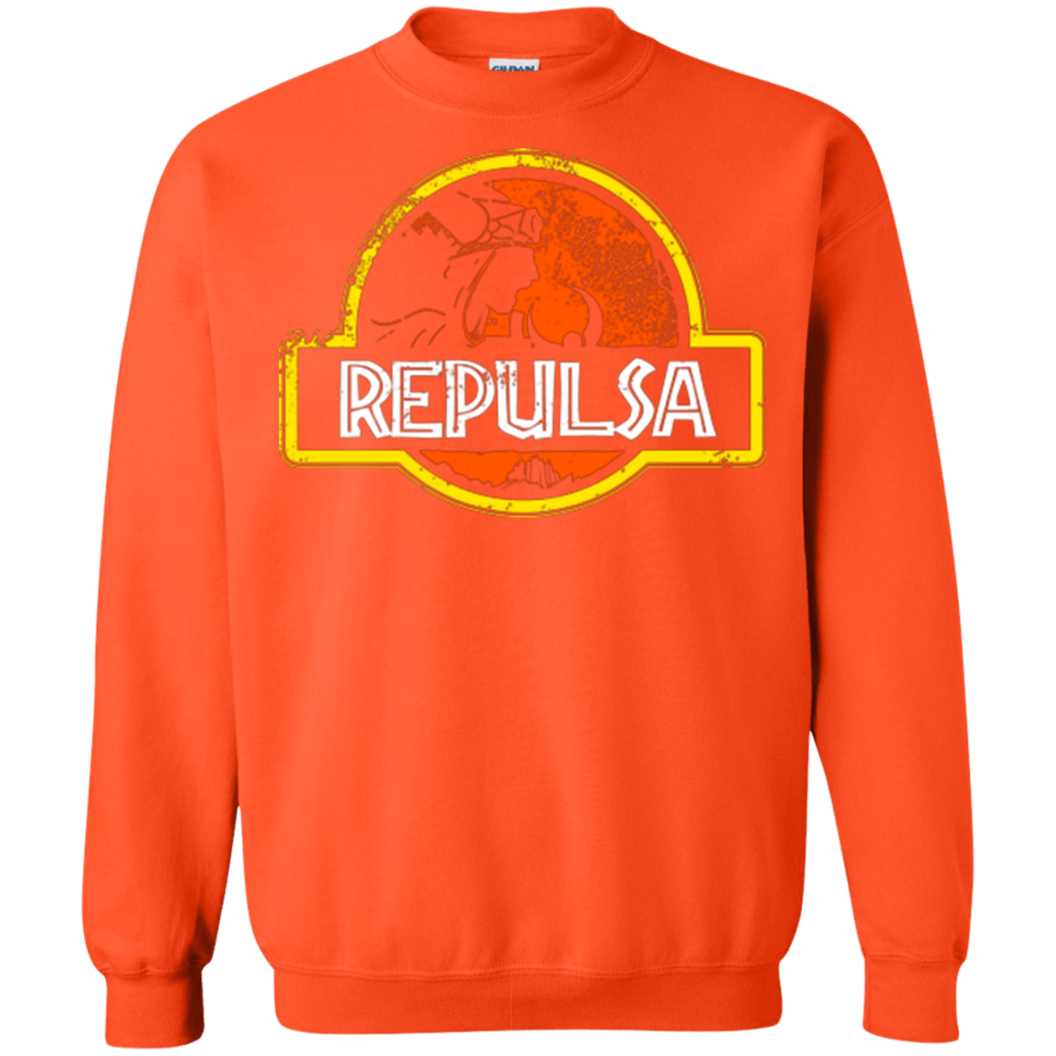 Sweatshirts Orange / Small Jurassic Power Evil Crewneck Sweatshirt