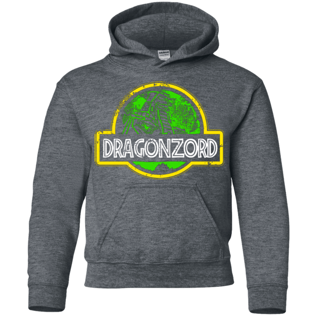 Sweatshirts Dark Heather / YS Jurassic Power Green Youth Hoodie