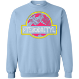 Sweatshirts Light Blue / Small Jurassic Power Pink Crewneck Sweatshirt