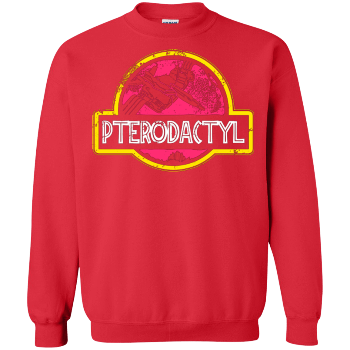 Sweatshirts Red / Small Jurassic Power Pink Crewneck Sweatshirt