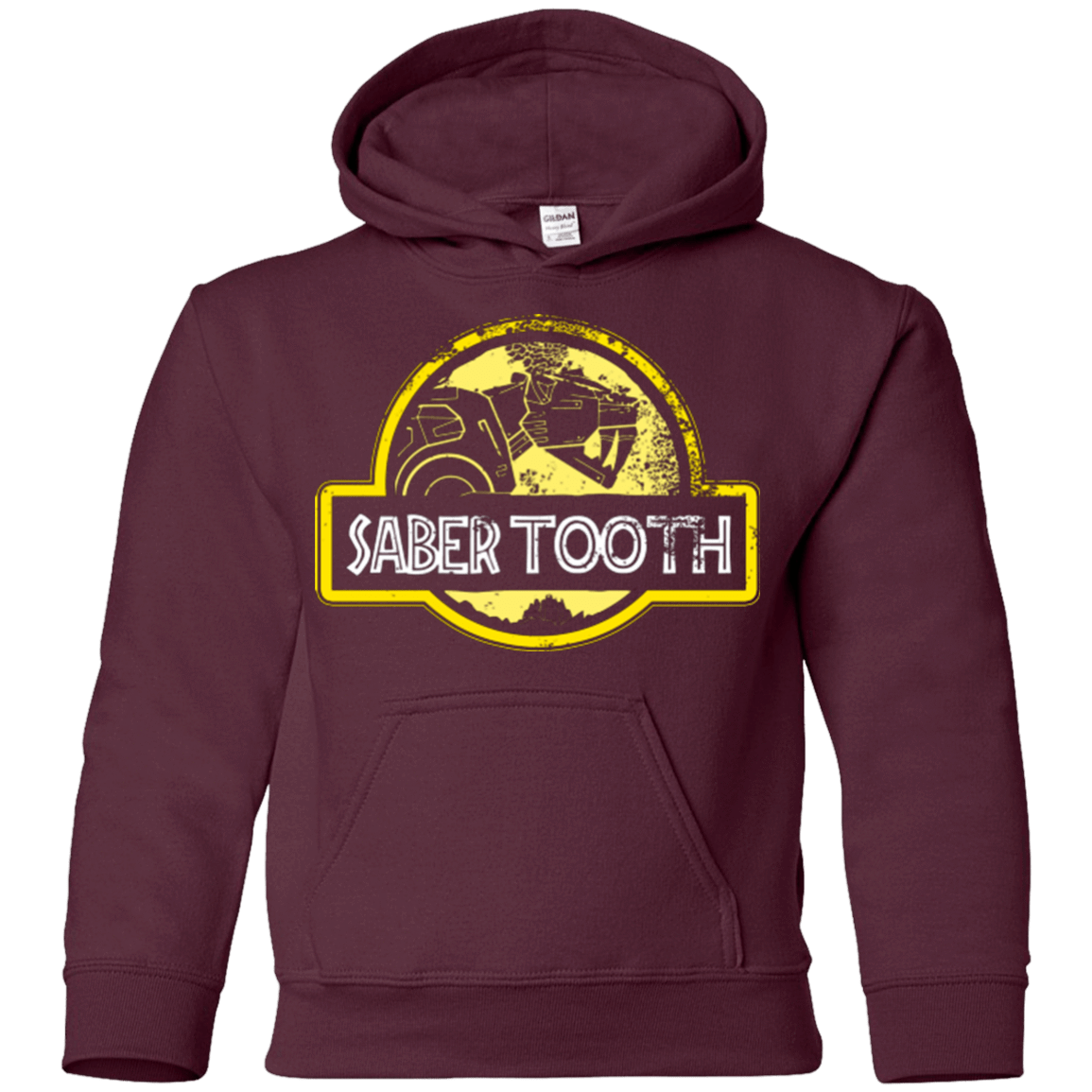 Sweatshirts Maroon / YS Jurassic Power Yellow Youth Hoodie