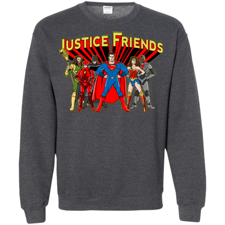 Sweatshirts Dark Heather / Small Justice Friends Crewneck Sweatshirt