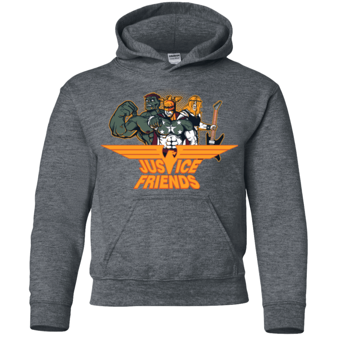 Sweatshirts Dark Heather / YS Justice Friends Youth Hoodie