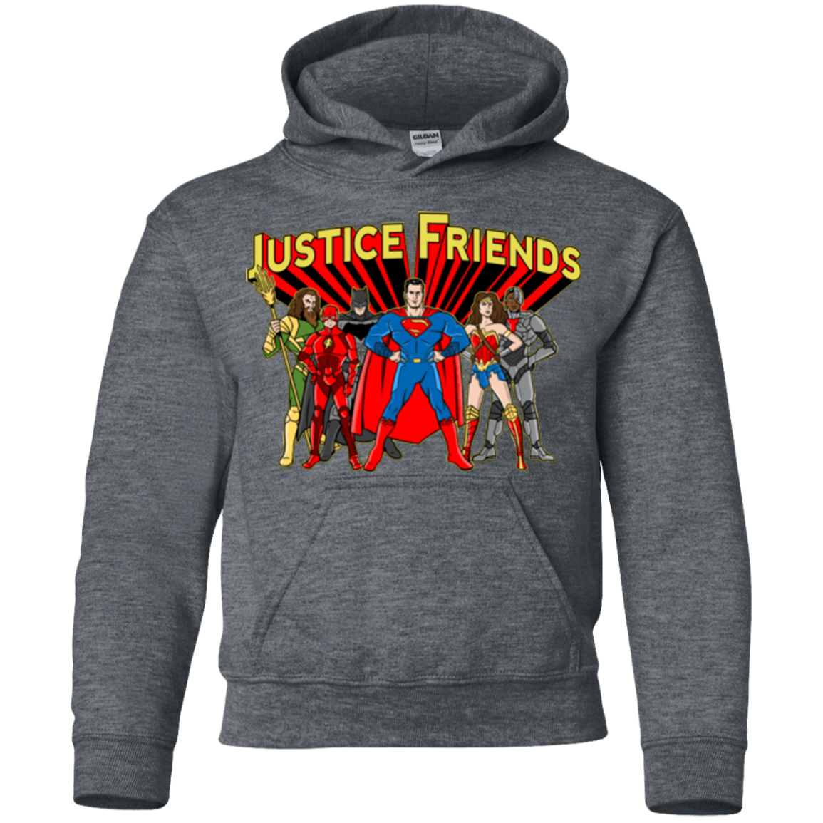Sweatshirts Dark Heather / YS Justice Friends Youth Hoodie