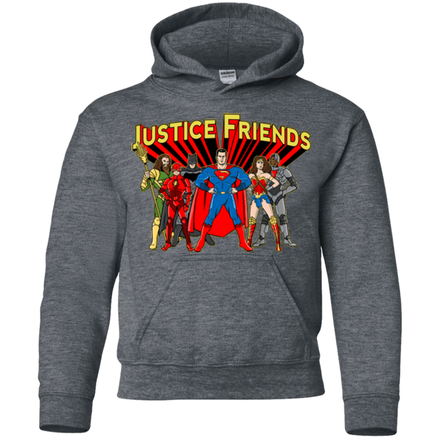 Sweatshirts Dark Heather / YS Justice Friends Youth Hoodie