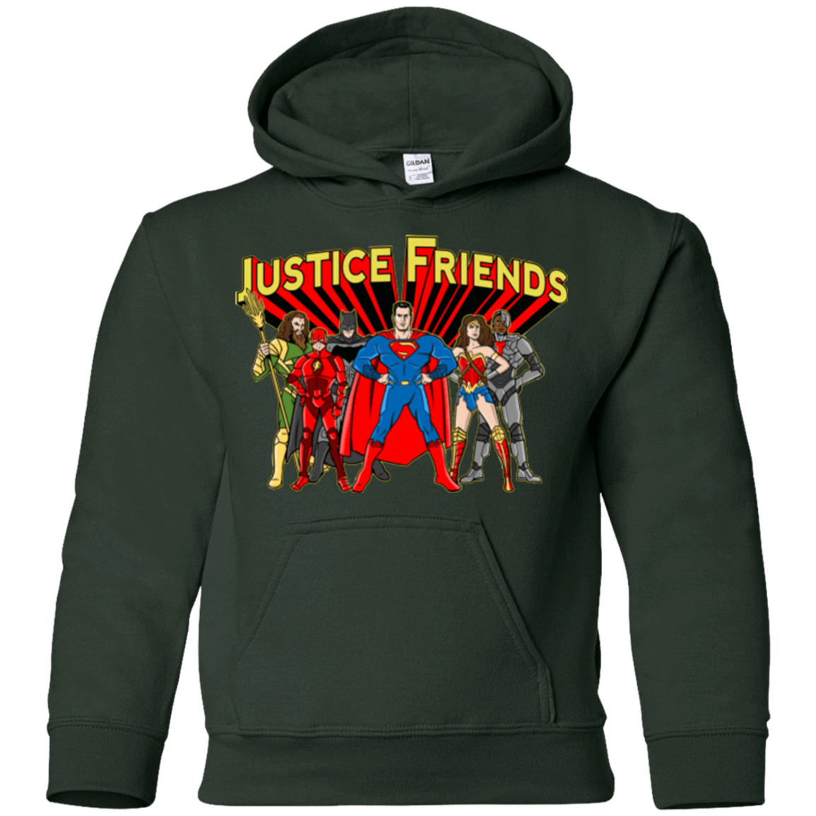 Sweatshirts Forest Green / YS Justice Friends Youth Hoodie