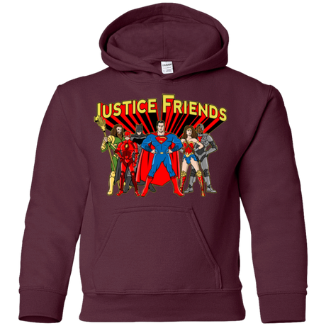 Sweatshirts Maroon / YS Justice Friends Youth Hoodie