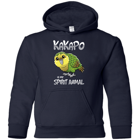 Sweatshirts Navy / YS Kakapo Spirit Animal Youth Hoodie
