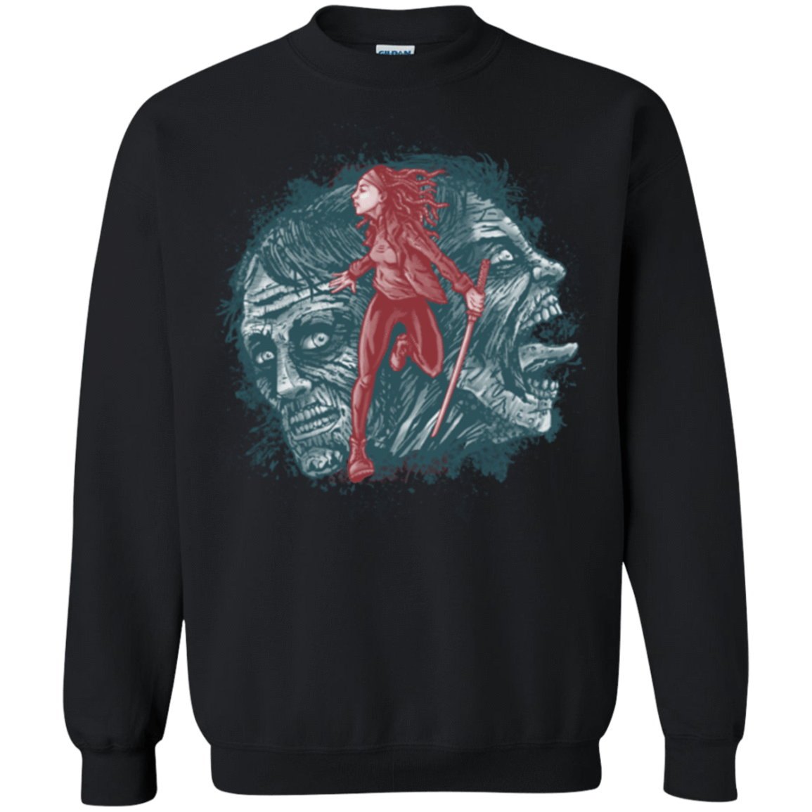 Sweatshirts Black / Small Katana Girl Crewneck Sweatshirt