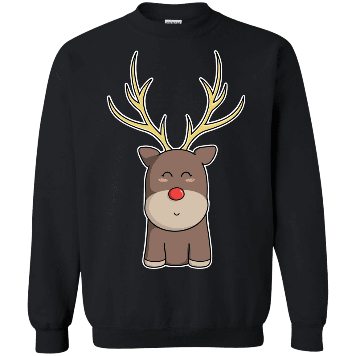 Sweatshirts Black / S Kawaii Christmas Reindeer Crewneck Sweatshirt