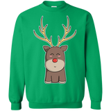 Sweatshirts Irish Green / S Kawaii Christmas Reindeer Crewneck Sweatshirt