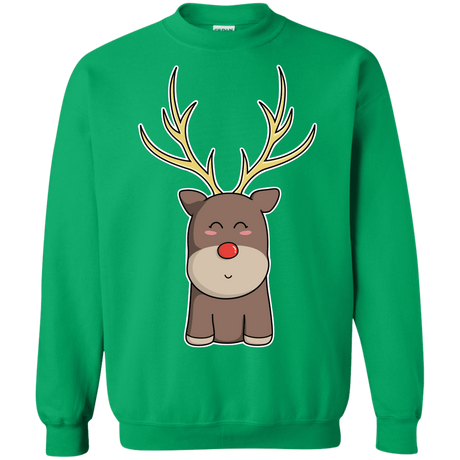 Sweatshirts Irish Green / S Kawaii Christmas Reindeer Crewneck Sweatshirt