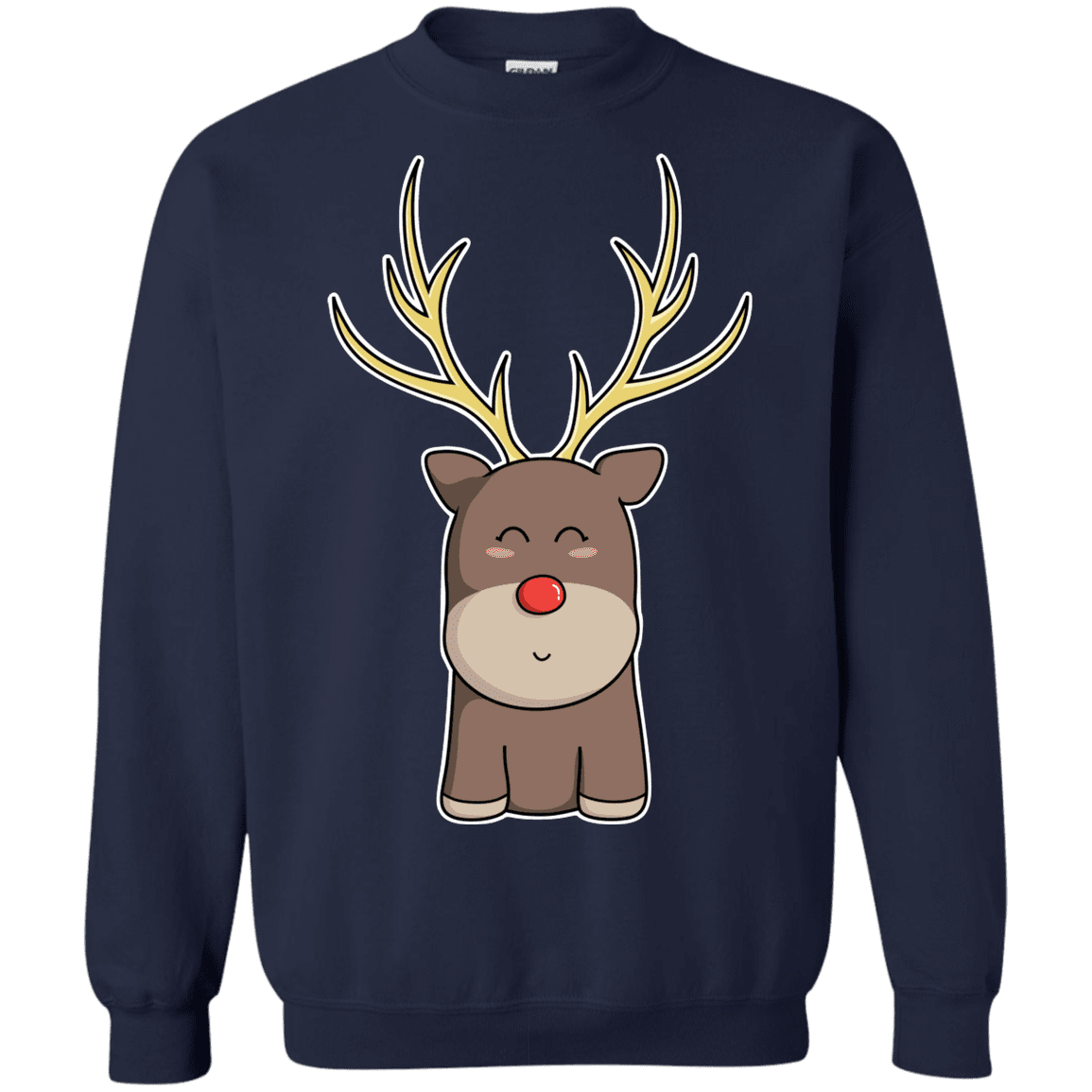 Sweatshirts Navy / S Kawaii Christmas Reindeer Crewneck Sweatshirt