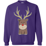 Sweatshirts Purple / S Kawaii Christmas Reindeer Crewneck Sweatshirt