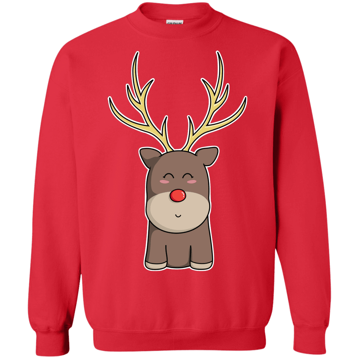 Sweatshirts Red / S Kawaii Christmas Reindeer Crewneck Sweatshirt