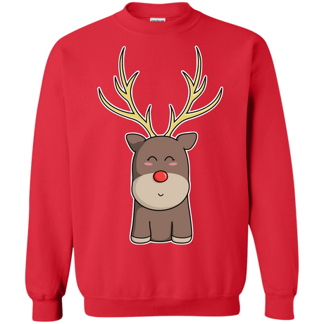 Sweatshirts Red / S Kawaii Christmas Reindeer Crewneck Sweatshirt