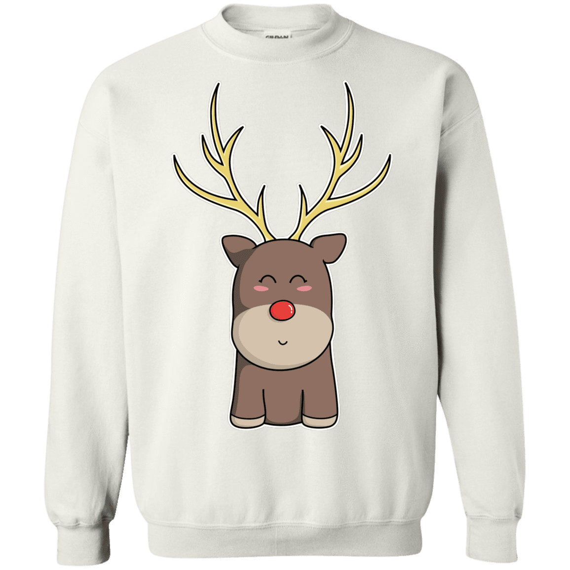 Sweatshirts White / S Kawaii Christmas Reindeer Crewneck Sweatshirt