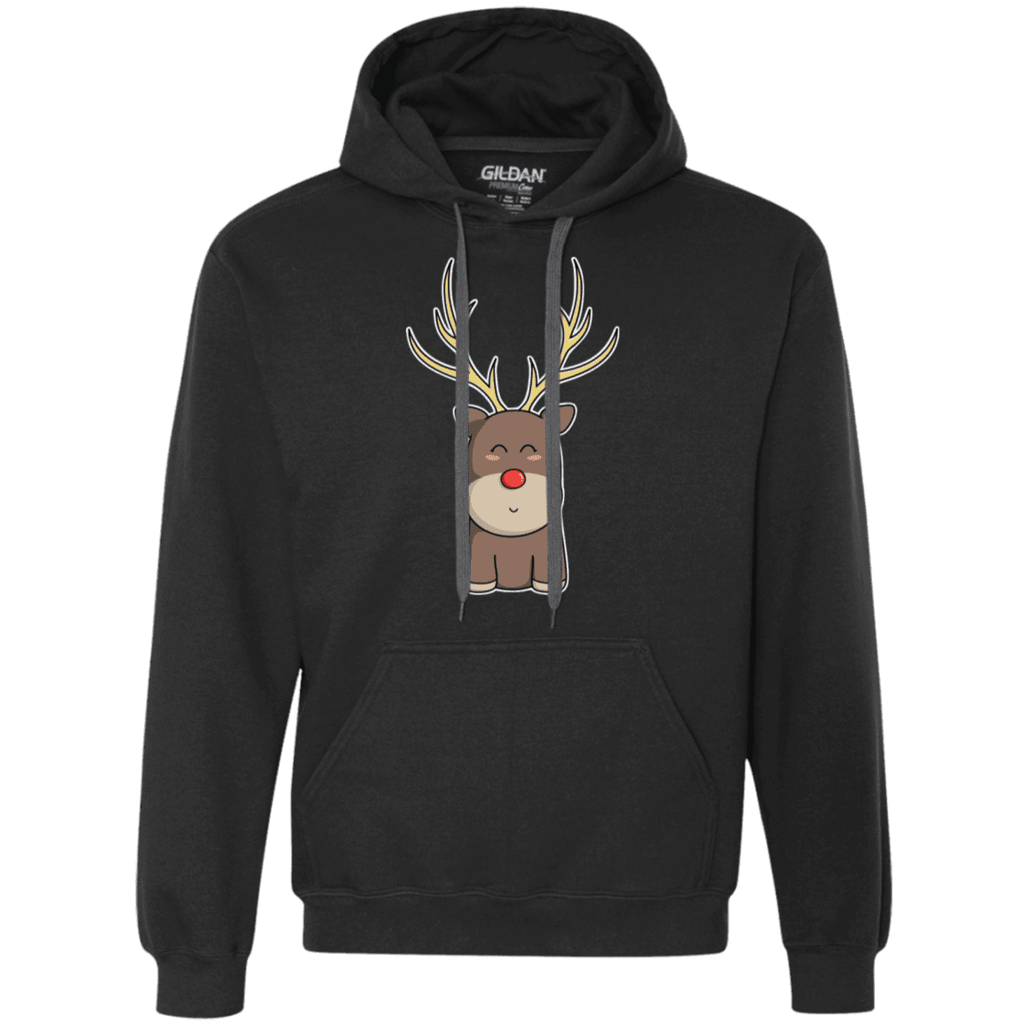 Sweatshirts Black / S Kawaii Christmas Reindeer Premium Fleece Hoodie