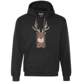 Sweatshirts Black / S Kawaii Christmas Reindeer Premium Fleece Hoodie