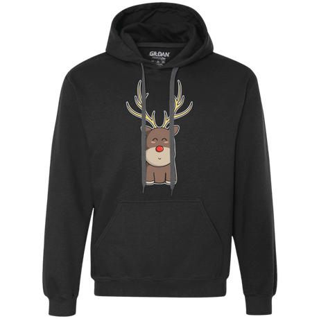 Sweatshirts Black / S Kawaii Christmas Reindeer Premium Fleece Hoodie