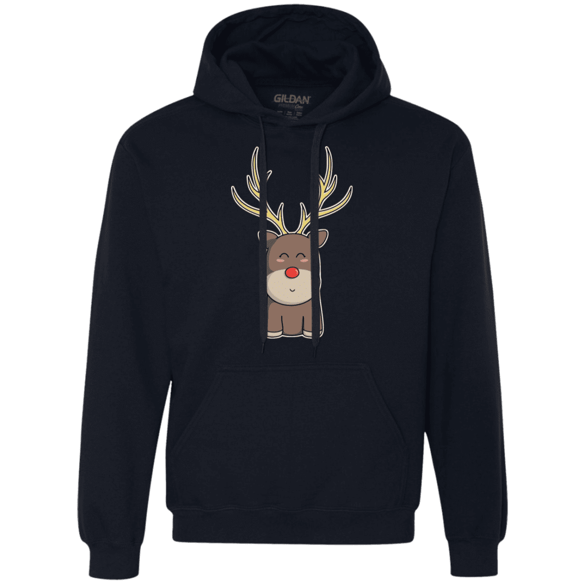 Sweatshirts Navy / S Kawaii Christmas Reindeer Premium Fleece Hoodie