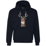 Sweatshirts Navy / S Kawaii Christmas Reindeer Premium Fleece Hoodie