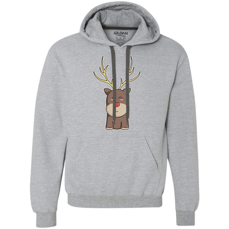 Sweatshirts Sport Grey / S Kawaii Christmas Reindeer Premium Fleece Hoodie