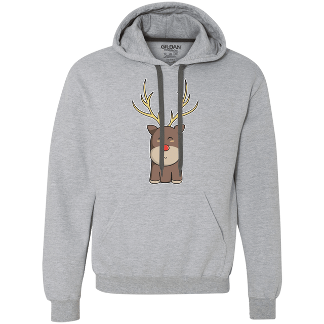 Sweatshirts Sport Grey / S Kawaii Christmas Reindeer Premium Fleece Hoodie