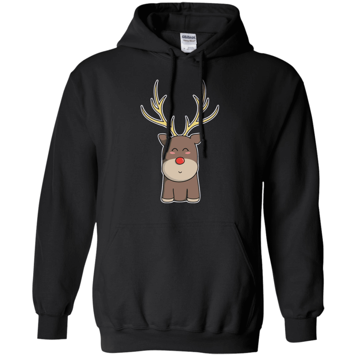 Sweatshirts Black / S Kawaii Christmas Reindeer Pullover Hoodie