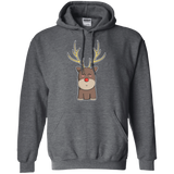 Sweatshirts Dark Heather / S Kawaii Christmas Reindeer Pullover Hoodie