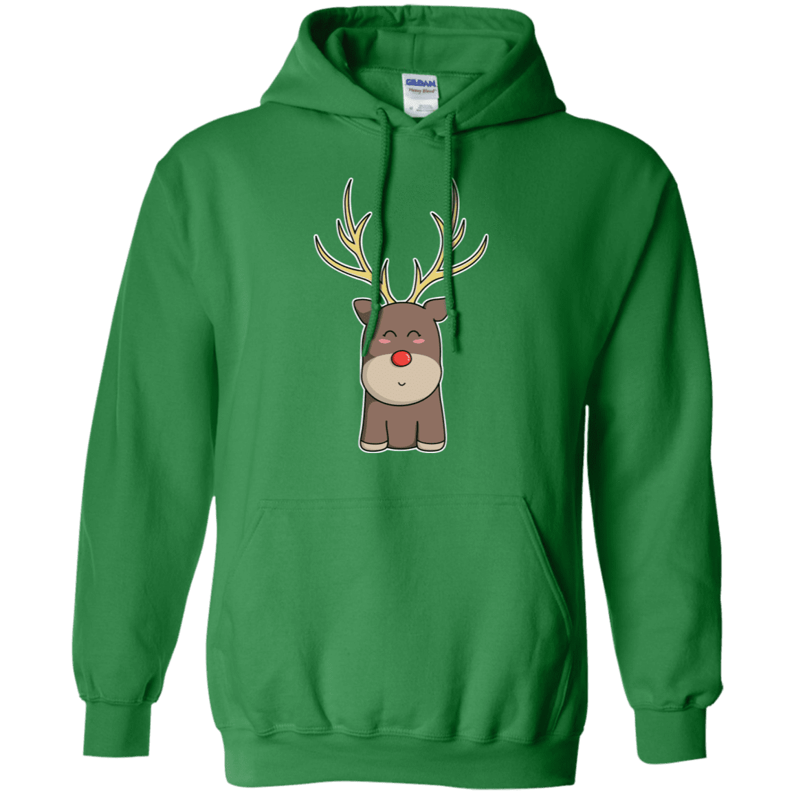 Sweatshirts Irish Green / S Kawaii Christmas Reindeer Pullover Hoodie