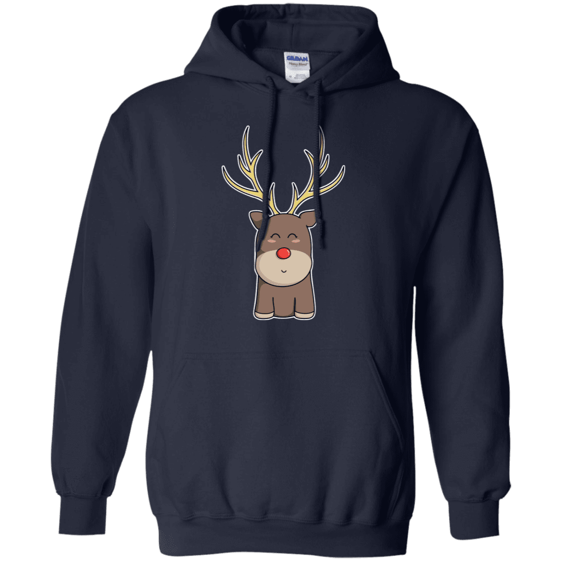 Sweatshirts Navy / S Kawaii Christmas Reindeer Pullover Hoodie