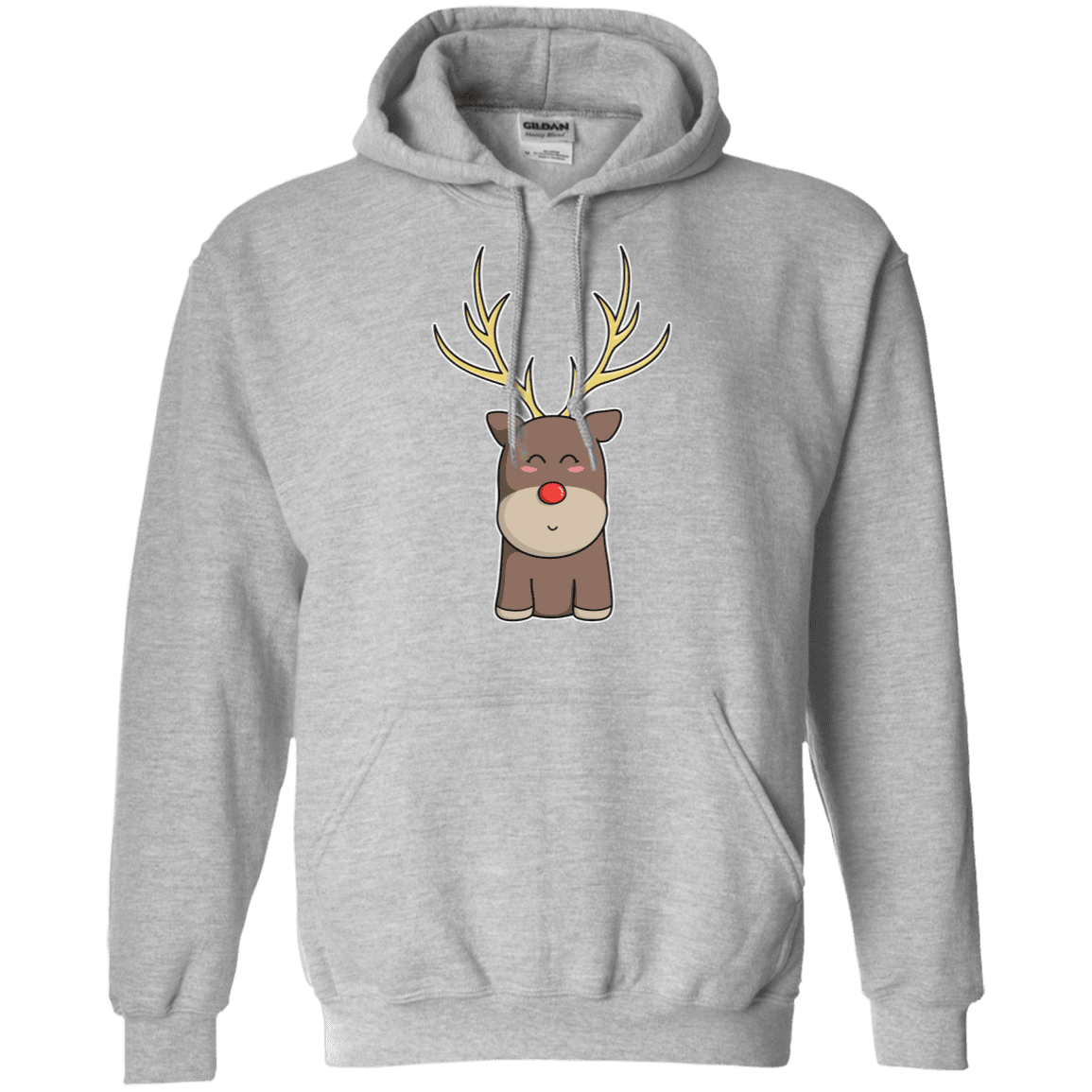 Sweatshirts Sport Grey / S Kawaii Christmas Reindeer Pullover Hoodie