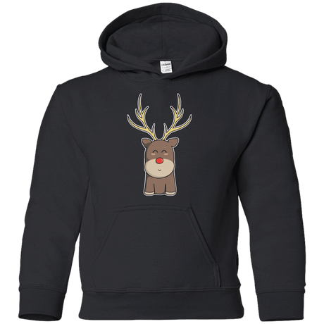 Sweatshirts Black / YS Kawaii Christmas Reindeer Youth Hoodie