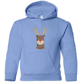 Sweatshirts Carolina Blue / YS Kawaii Christmas Reindeer Youth Hoodie