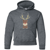 Sweatshirts Dark Heather / YS Kawaii Christmas Reindeer Youth Hoodie