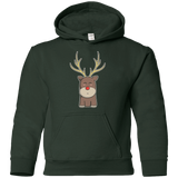 Sweatshirts Forest Green / YS Kawaii Christmas Reindeer Youth Hoodie