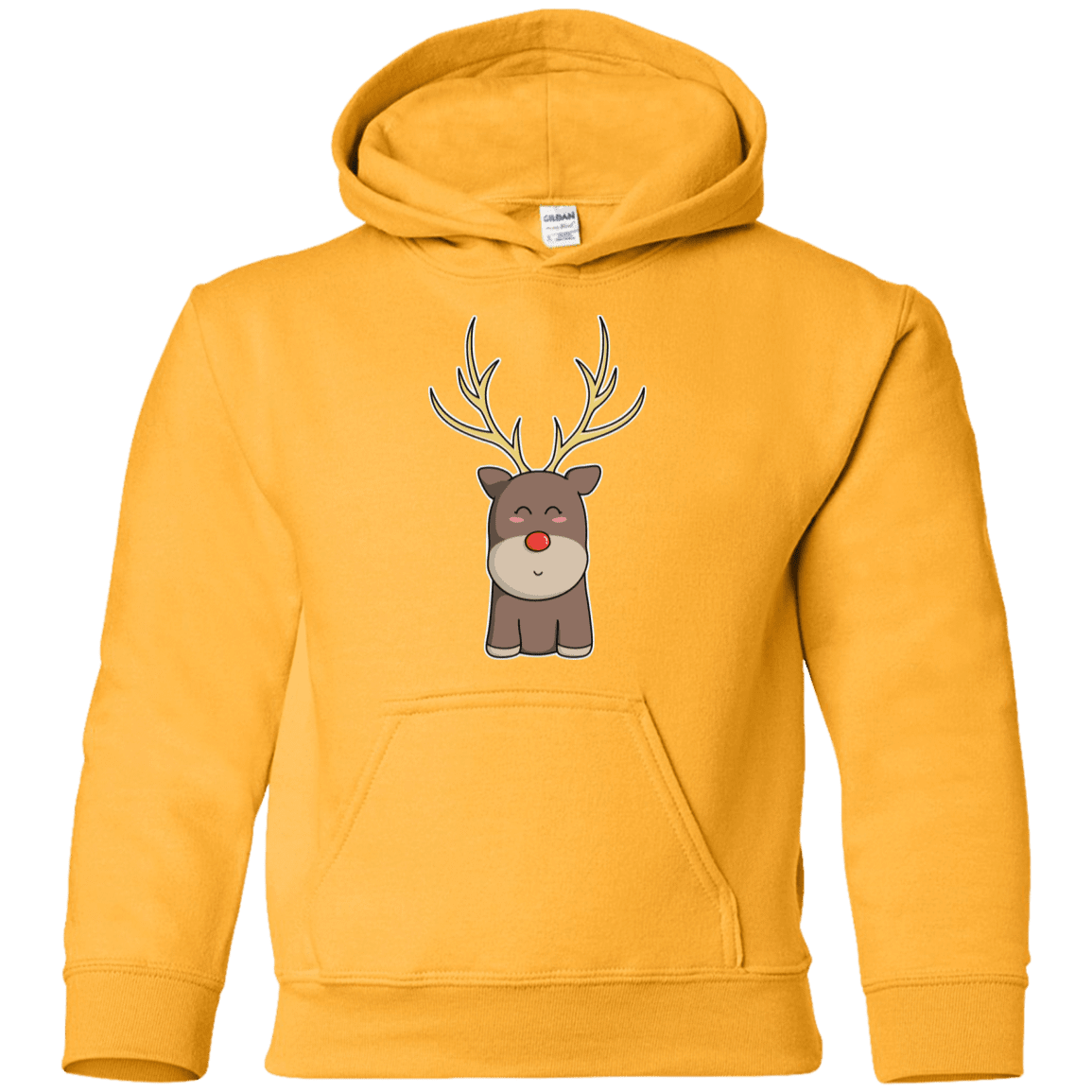 Sweatshirts Gold / YS Kawaii Christmas Reindeer Youth Hoodie