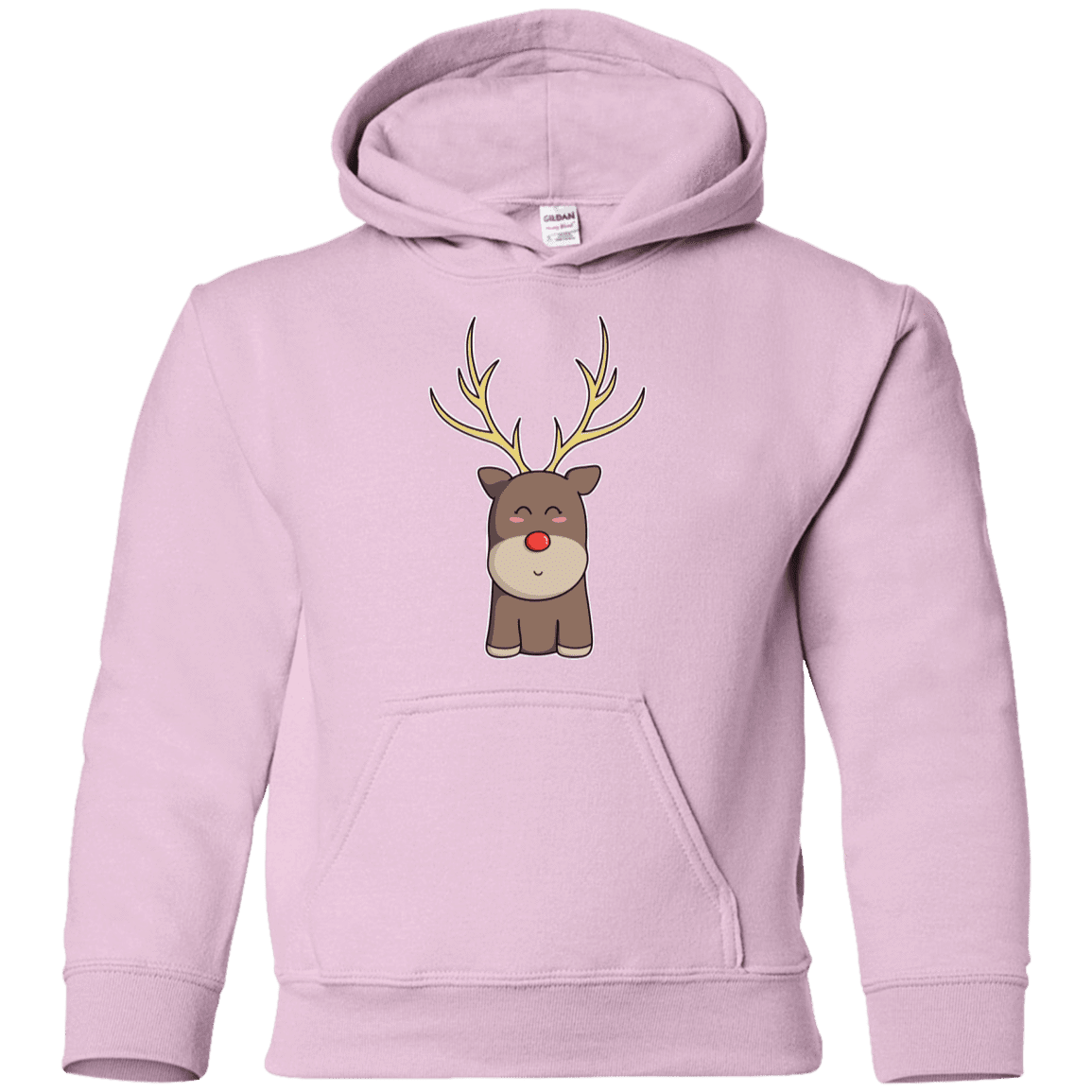 Sweatshirts Light Pink / YS Kawaii Christmas Reindeer Youth Hoodie