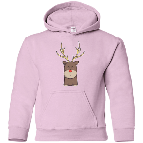 Sweatshirts Light Pink / YS Kawaii Christmas Reindeer Youth Hoodie