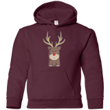 Sweatshirts Maroon / YS Kawaii Christmas Reindeer Youth Hoodie